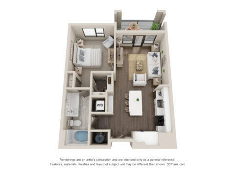 1 bedroom floorplan