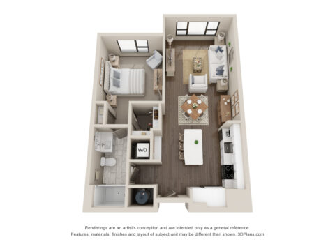 1 bedroom floorplan