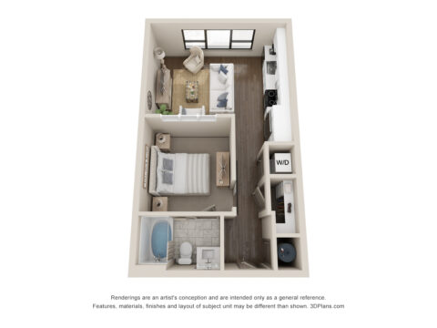 1 bedroom floorplan